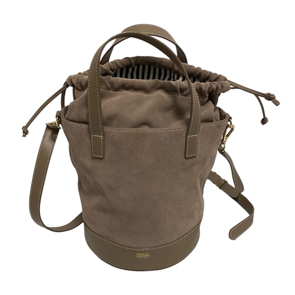 Frances Valentine Taupe Bucket Bag - Picture 1 of 9
